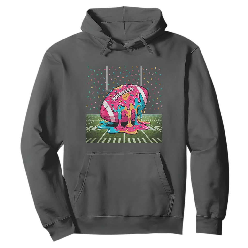American Football Sprinkles Ice Cream Drip Field Goal Hoodie TS11 Dark Heather Print Your Wear