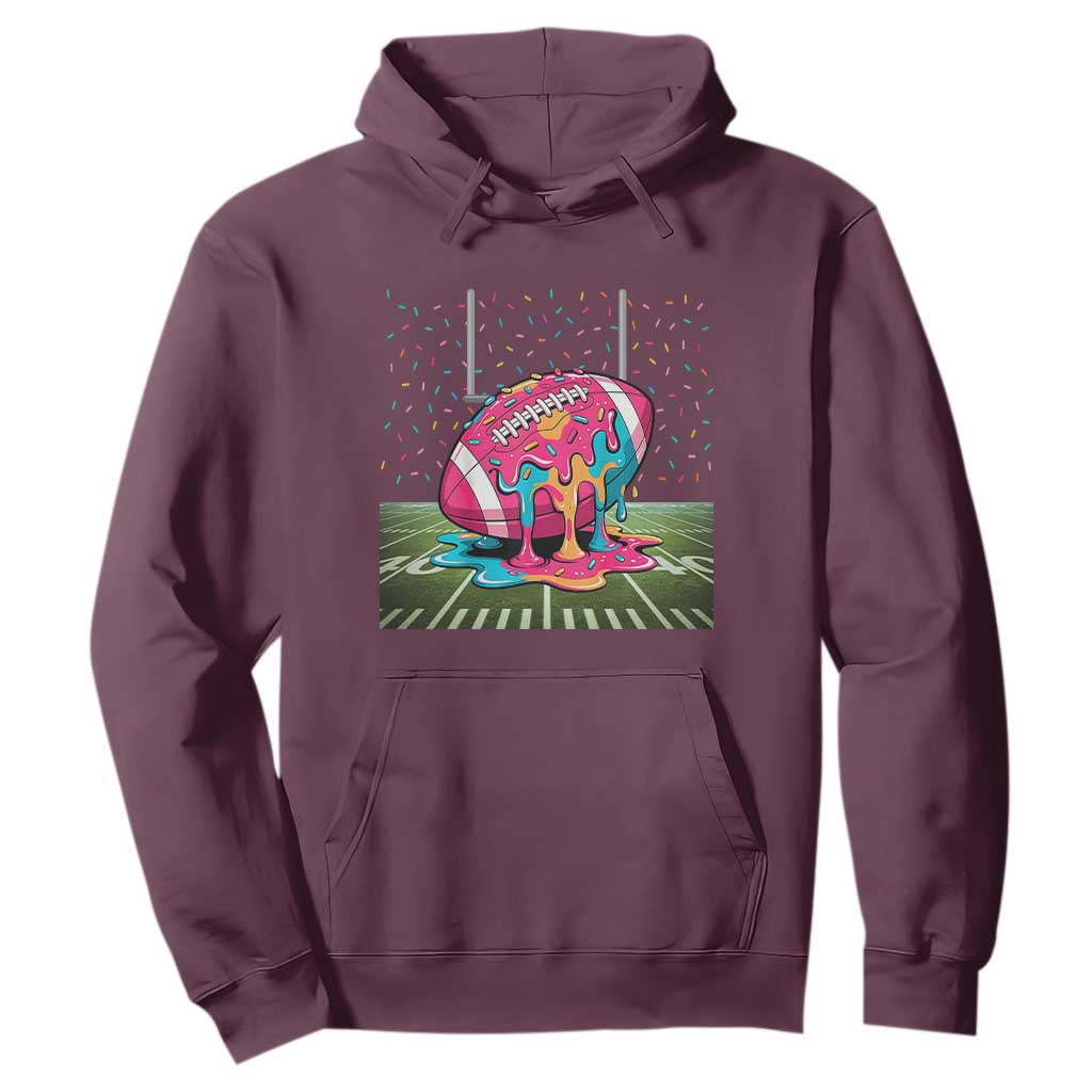 American Football Sprinkles Ice Cream Drip Field Goal Hoodie TS11 Maroon Print Your Wear