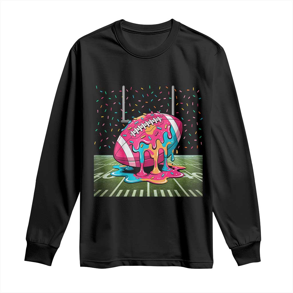 American Football Sprinkles Ice Cream Drip Field Goal Long Sleeve Shirt - Print Your Wear