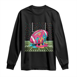 American Football Sprinkles Ice Cream Drip Field Goal Long Sleeve Shirt - Print Your Wear