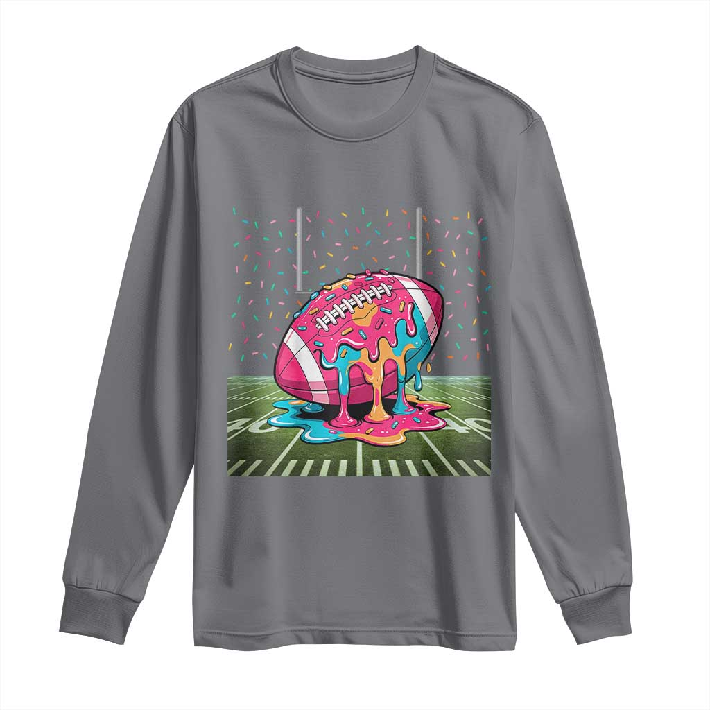 American Football Sprinkles Ice Cream Drip Field Goal Long Sleeve Shirt TS11 Charcoal Print Your Wear