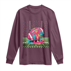 American Football Sprinkles Ice Cream Drip Field Goal Long Sleeve Shirt TS11 Maroon Print Your Wear