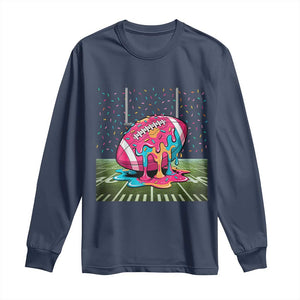 American Football Sprinkles Ice Cream Drip Field Goal Long Sleeve Shirt TS11 Navy Print Your Wear