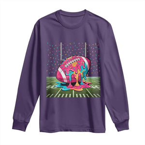 American Football Sprinkles Ice Cream Drip Field Goal Long Sleeve Shirt - Print Your Wear