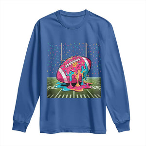 American Football Sprinkles Ice Cream Drip Field Goal Long Sleeve Shirt TS11 Royal Blue Print Your Wear