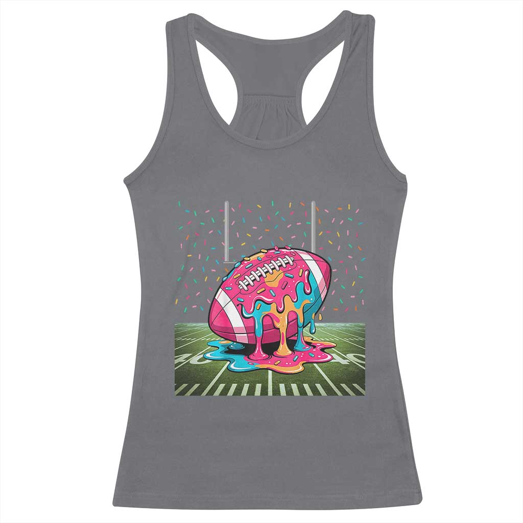 American Football Sprinkles Ice Cream Drip Field Goal Racerback Tank Top TS11 Charcoal Print Your Wear