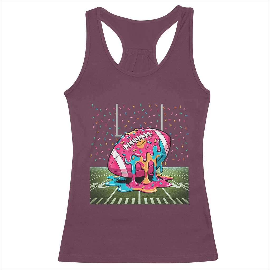 American Football Sprinkles Ice Cream Drip Field Goal Racerback Tank Top TS11 Maroon Print Your Wear