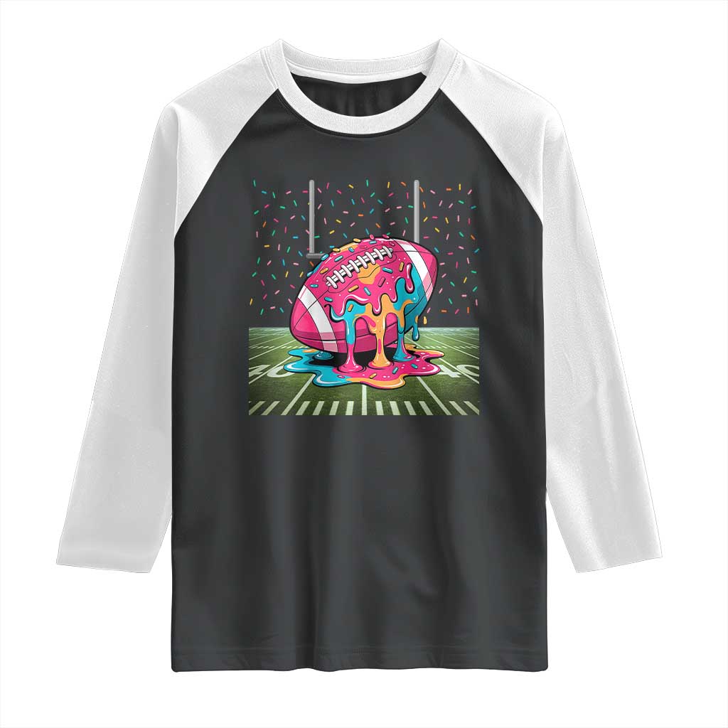 American Football Sprinkles Ice Cream Drip Field Goal Raglan Shirt - Print Your Wear