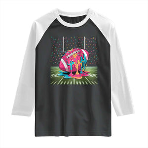 American Football Sprinkles Ice Cream Drip Field Goal Raglan Shirt - Print Your Wear