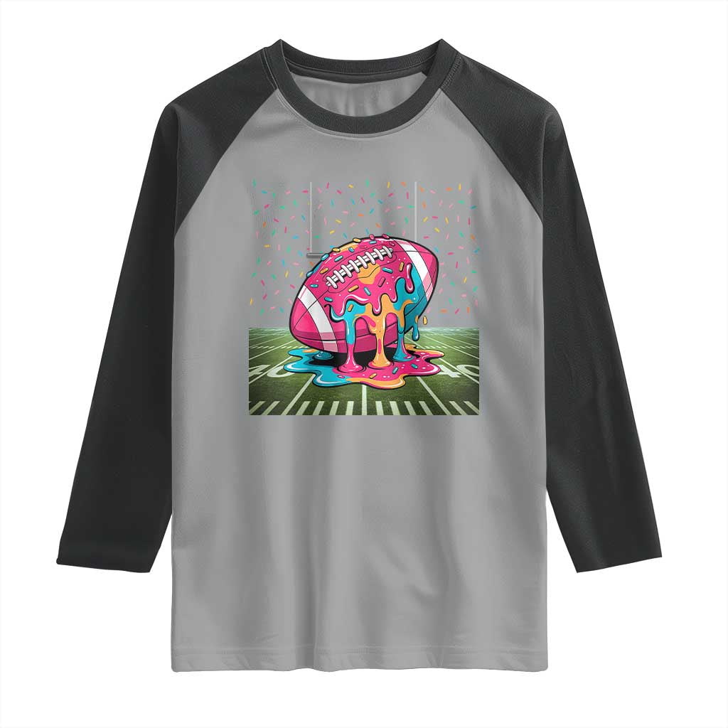 American Football Sprinkles Ice Cream Drip Field Goal Raglan Shirt TS11 Sport Gray Black Print Your Wear
