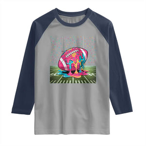 American Football Sprinkles Ice Cream Drip Field Goal Raglan Shirt TS11 Sport Gray Navy Print Your Wear