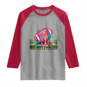 American Football Sprinkles Ice Cream Drip Field Goal Raglan Shirt TS11 Sport Gray Red Print Your Wear
