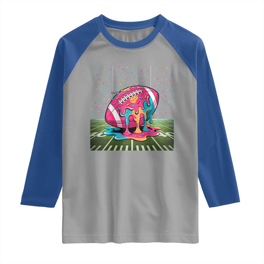 American Football Sprinkles Ice Cream Drip Field Goal Raglan Shirt TS11 Sport Gray Royal Print Your Wear