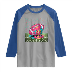 American Football Sprinkles Ice Cream Drip Field Goal Raglan Shirt TS11 Sport Gray Royal Print Your Wear