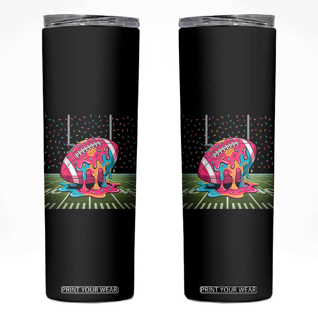 American Football Sprinkles Ice Cream Drip Field Goal Skinny Tumbler - Print Your Wear
