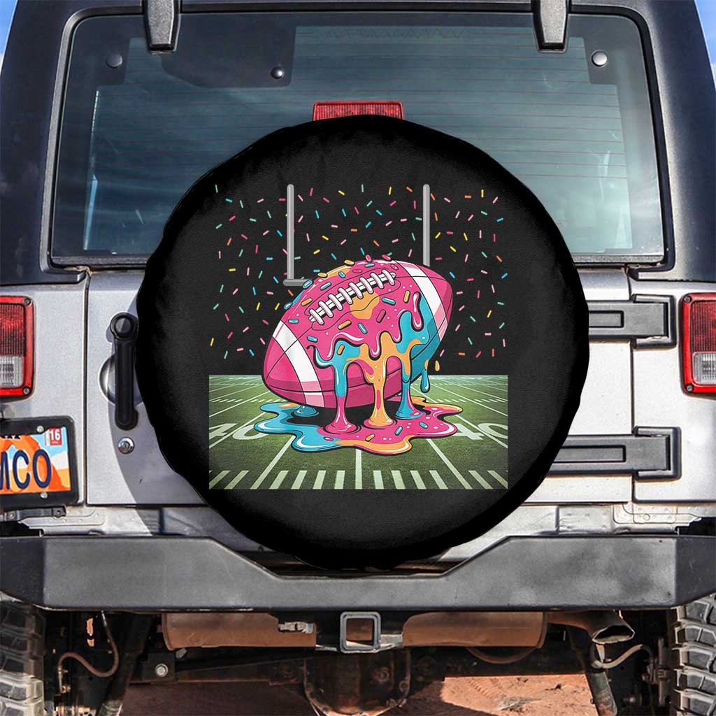 American Football Sprinkles Ice Cream Drip Field Goal Spare Tire Cover TS11 No hole Black Print Your Wear