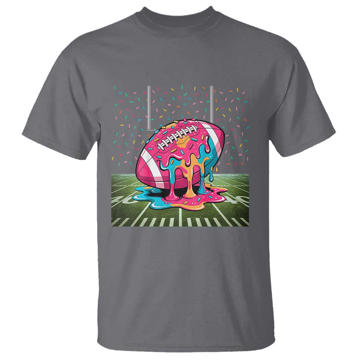 American Football Sprinkles Ice Cream Drip Field Goal T Shirt TS11 Charcoal Print Your Wear
