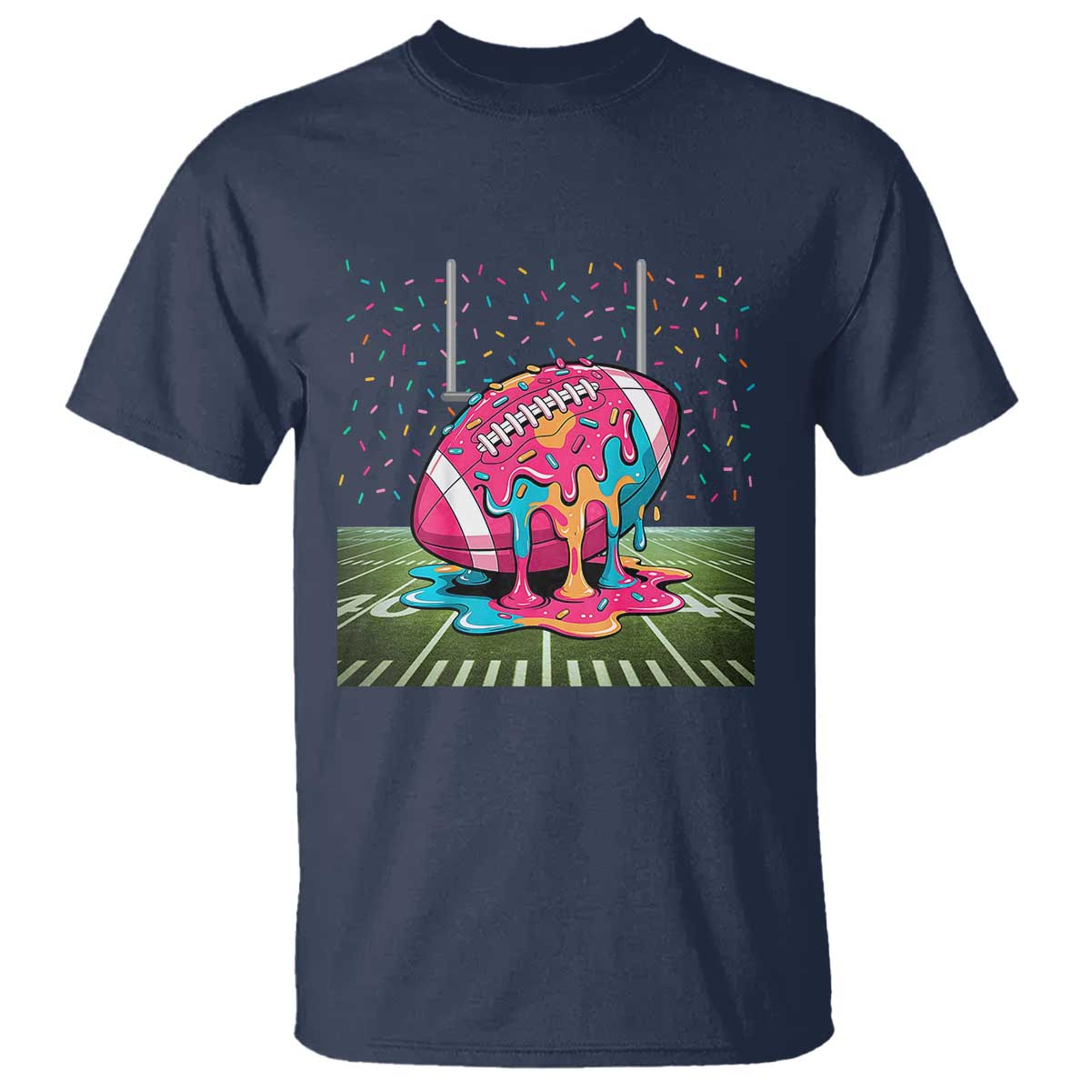 American Football Sprinkles Ice Cream Drip Field Goal T Shirt TS11 Navy Print Your Wear
