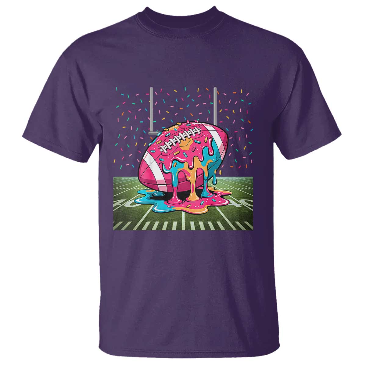 American Football Sprinkles Ice Cream Drip Field Goal T Shirt TS11 Purple Print Your Wear