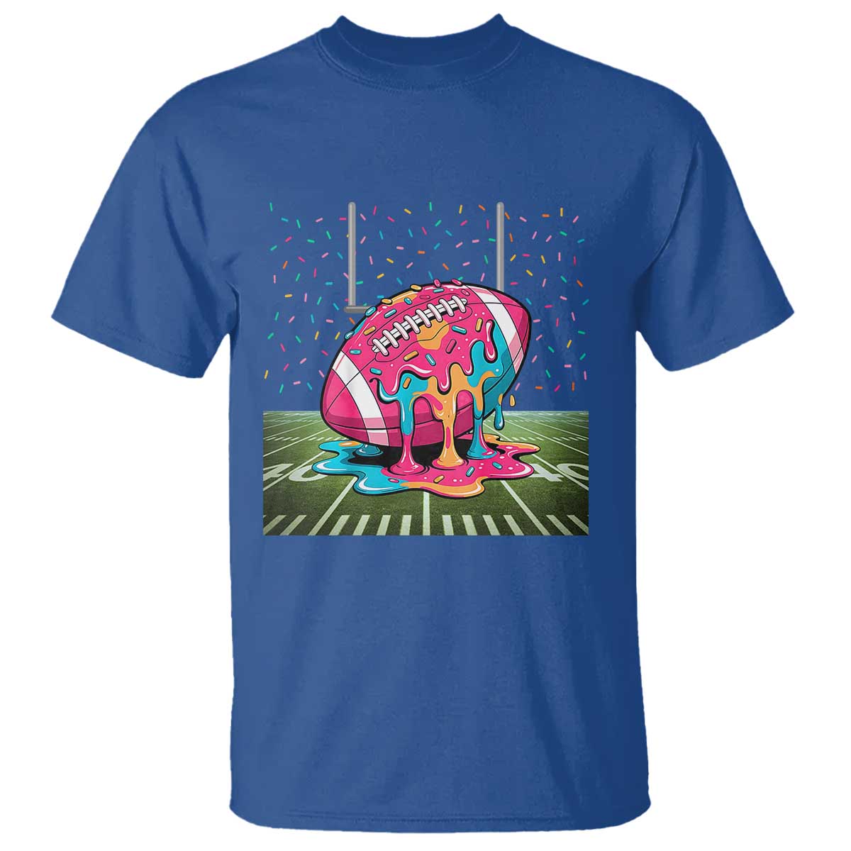 American Football Sprinkles Ice Cream Drip Field Goal T Shirt TS11 Royal Blue Print Your Wear