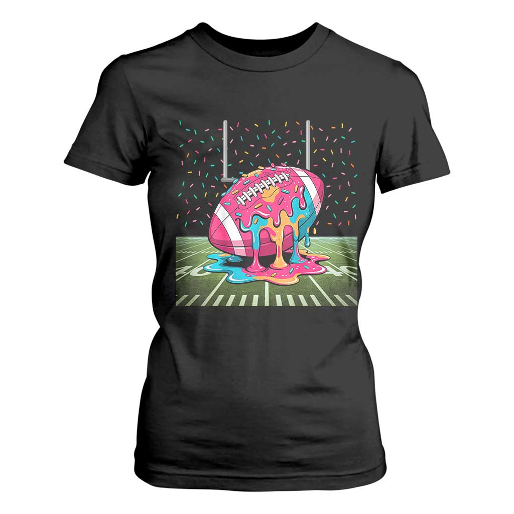 American Football Sprinkles Ice Cream Drip Field Goal T Shirt For Women TS11 Black Print Your Wear
