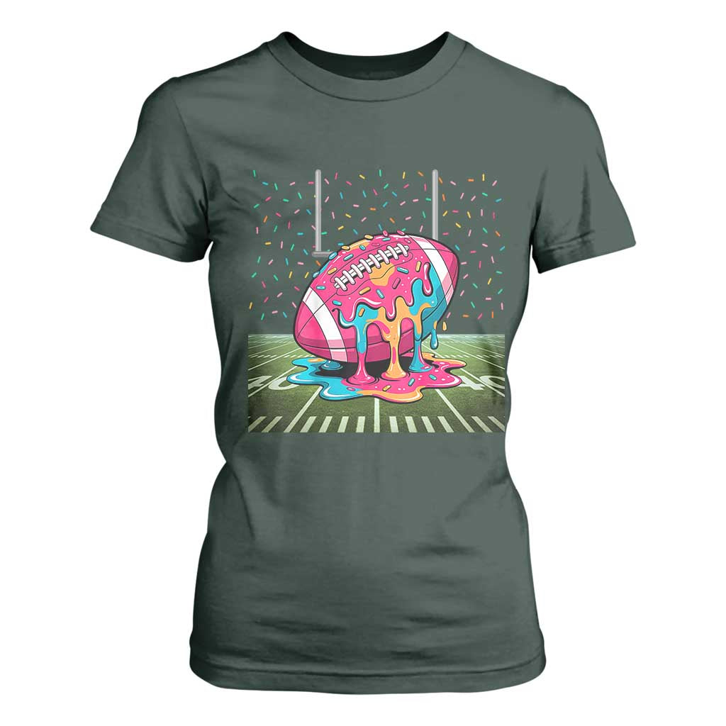 American Football Sprinkles Ice Cream Drip Field Goal T Shirt For Women TS11 Dark Forest Green Print Your Wear