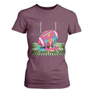 American Football Sprinkles Ice Cream Drip Field Goal T Shirt For Women TS11 Maroon Print Your Wear