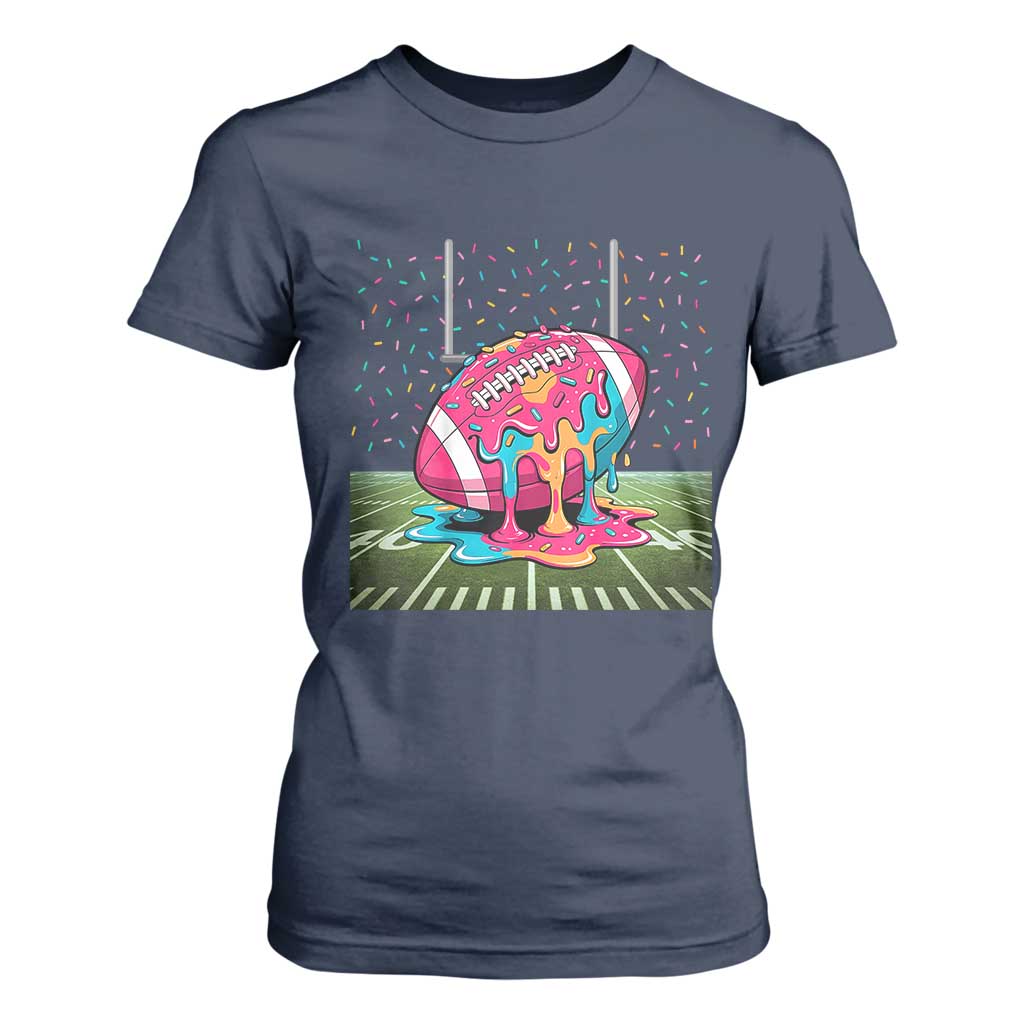 American Football Sprinkles Ice Cream Drip Field Goal T Shirt For Women TS11 Navy Print Your Wear