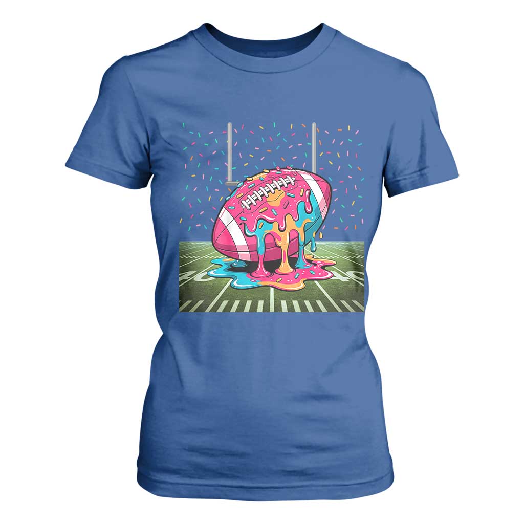 American Football Sprinkles Ice Cream Drip Field Goal T Shirt For Women TS11 Royal Blue Print Your Wear