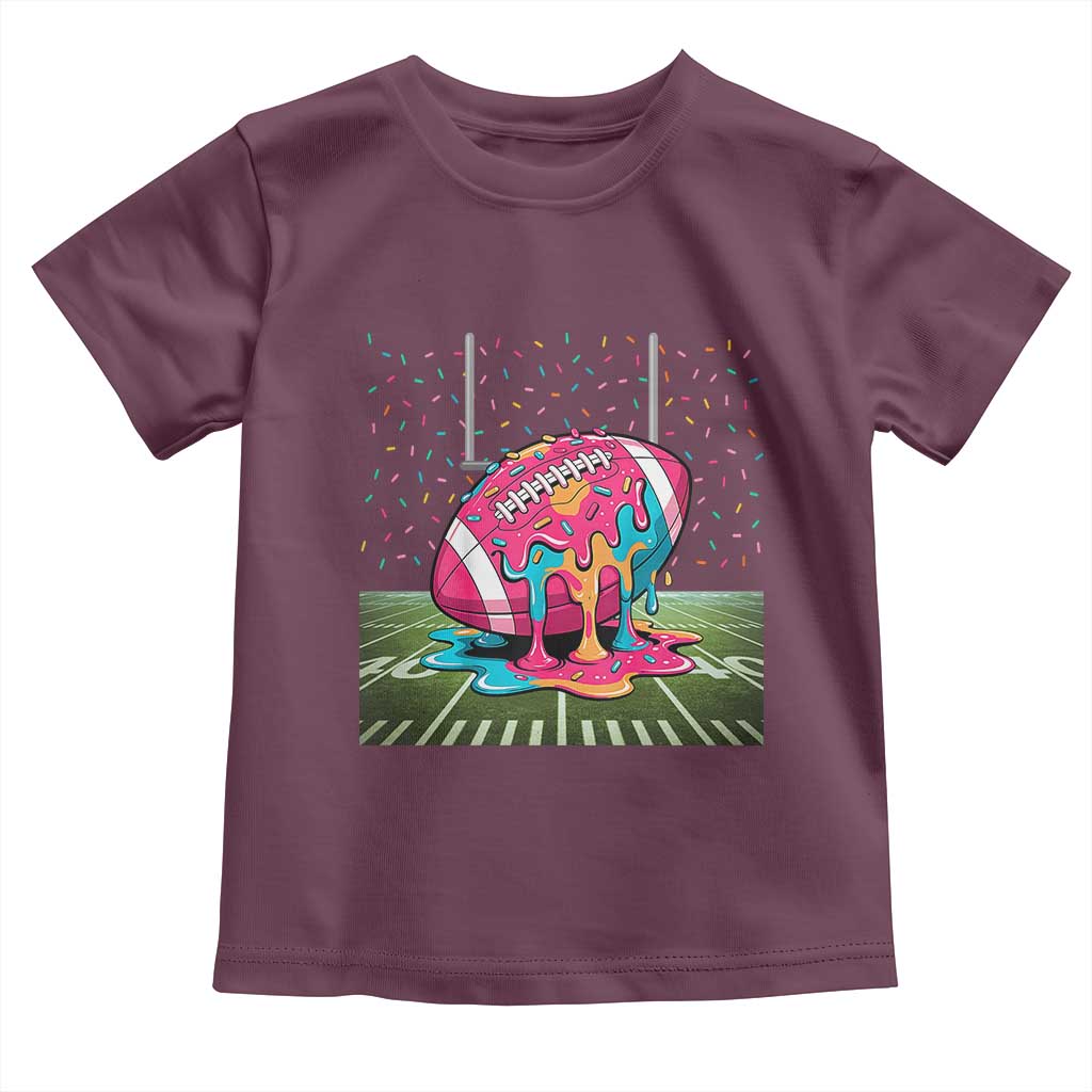 American Football Sprinkles Ice Cream Drip Field Goal Toddler T Shirt TS11 Maroon Print Your Wear