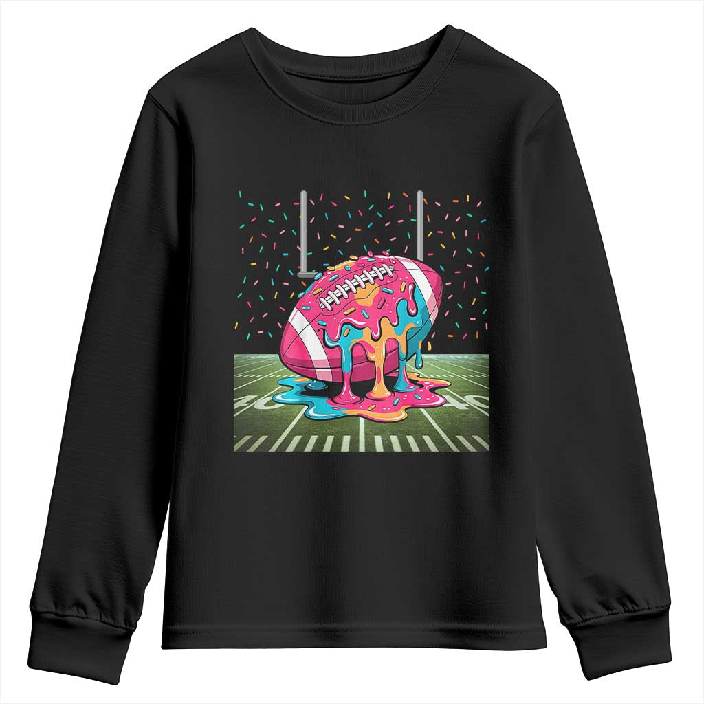 American Football Sprinkles Ice Cream Drip Field Goal Youth Sweatshirt - Print Your Wear