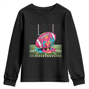 American Football Sprinkles Ice Cream Drip Field Goal Youth Sweatshirt - Print Your Wear