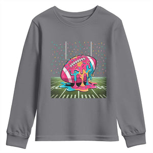 American Football Sprinkles Ice Cream Drip Field Goal Youth Sweatshirt TS11 Charcoal Print Your Wear