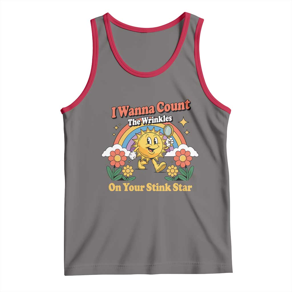 Funny I Wanna Count The Wrinkles On Your Stink Star Tank Top Adult Humor TS11 Deep Heather Red Print Your Wear
