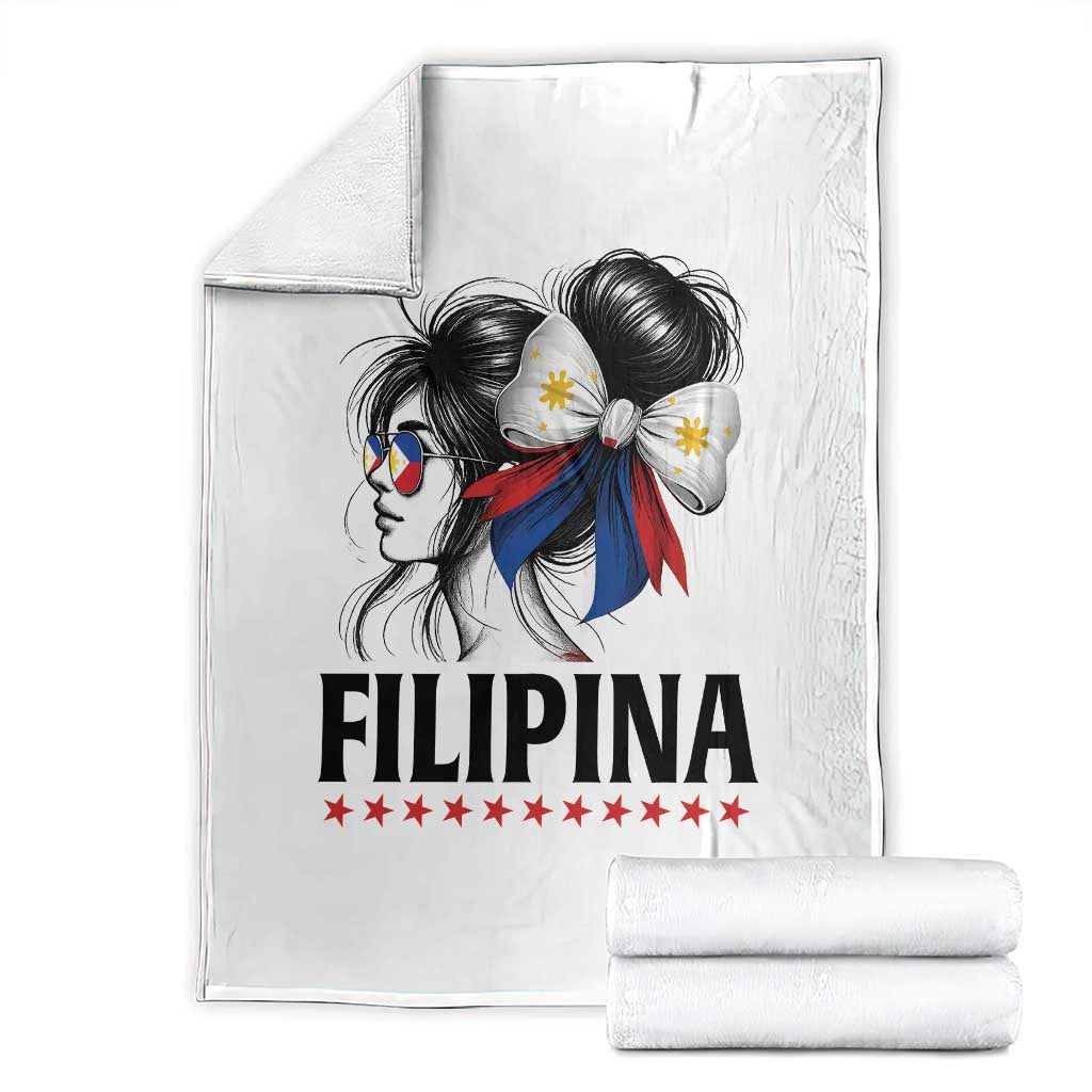 Filipina Girl Philippines Flag Proud Pinay Throw Blanket - Print Your Wear