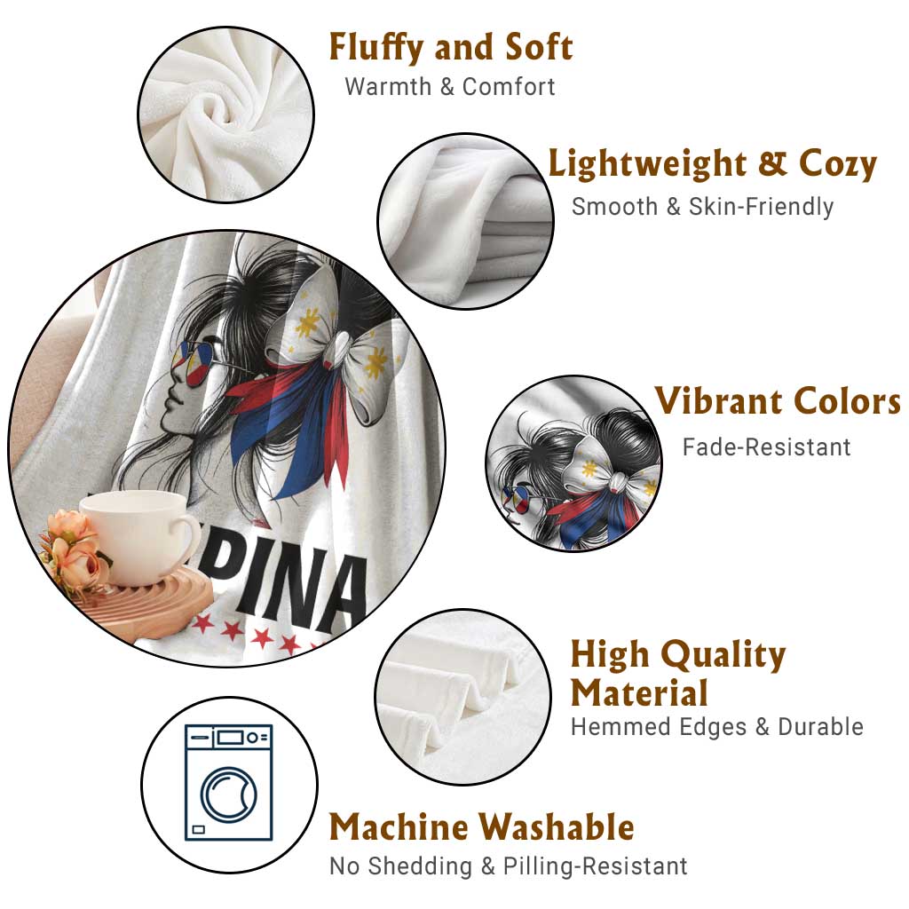 Filipina Girl Philippines Flag Proud Pinay Throw Blanket TS11 Print Your Wear