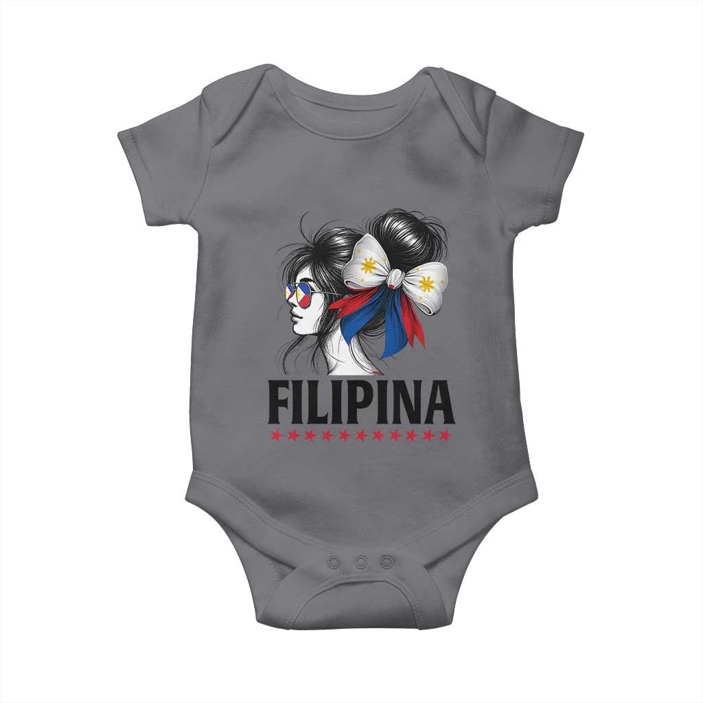 Filipina Girl Philippines Flag Proud Pinay Baby Onesie TS11 Charcoal Print Your Wear
