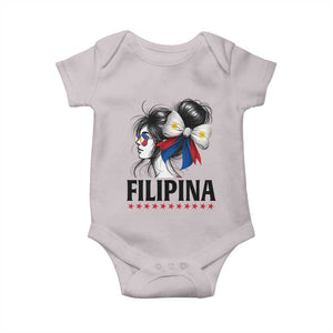 Filipina Girl Philippines Flag Proud Pinay Baby Onesie TS11 Ice Gray Print Your Wear
