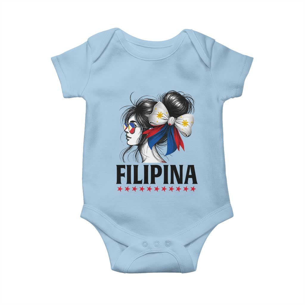 Filipina Girl Philippines Flag Proud Pinay Baby Onesie TS11 Light Blue Print Your Wear
