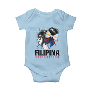 Filipina Girl Philippines Flag Proud Pinay Baby Onesie TS11 Light Blue Print Your Wear