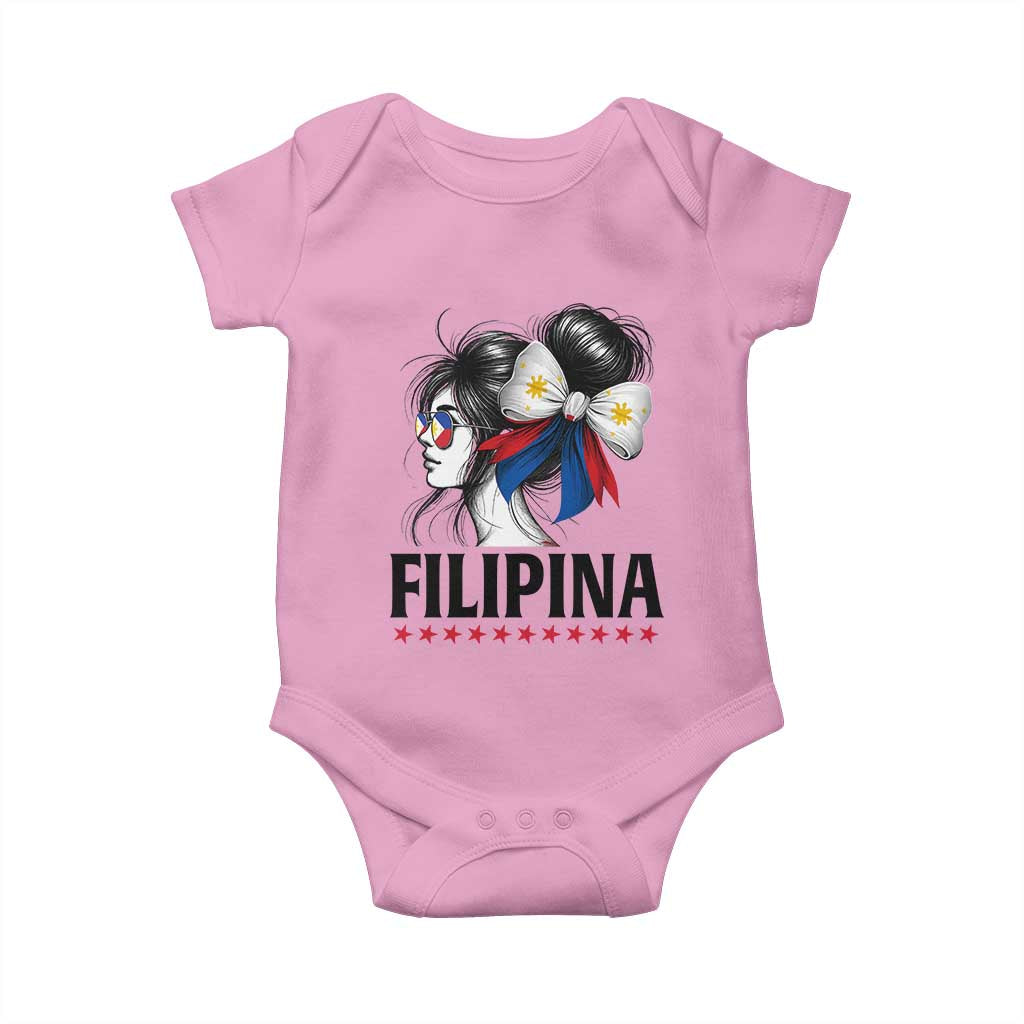 Filipina Girl Philippines Flag Proud Pinay Baby Onesie TS11 Light Pink Print Your Wear