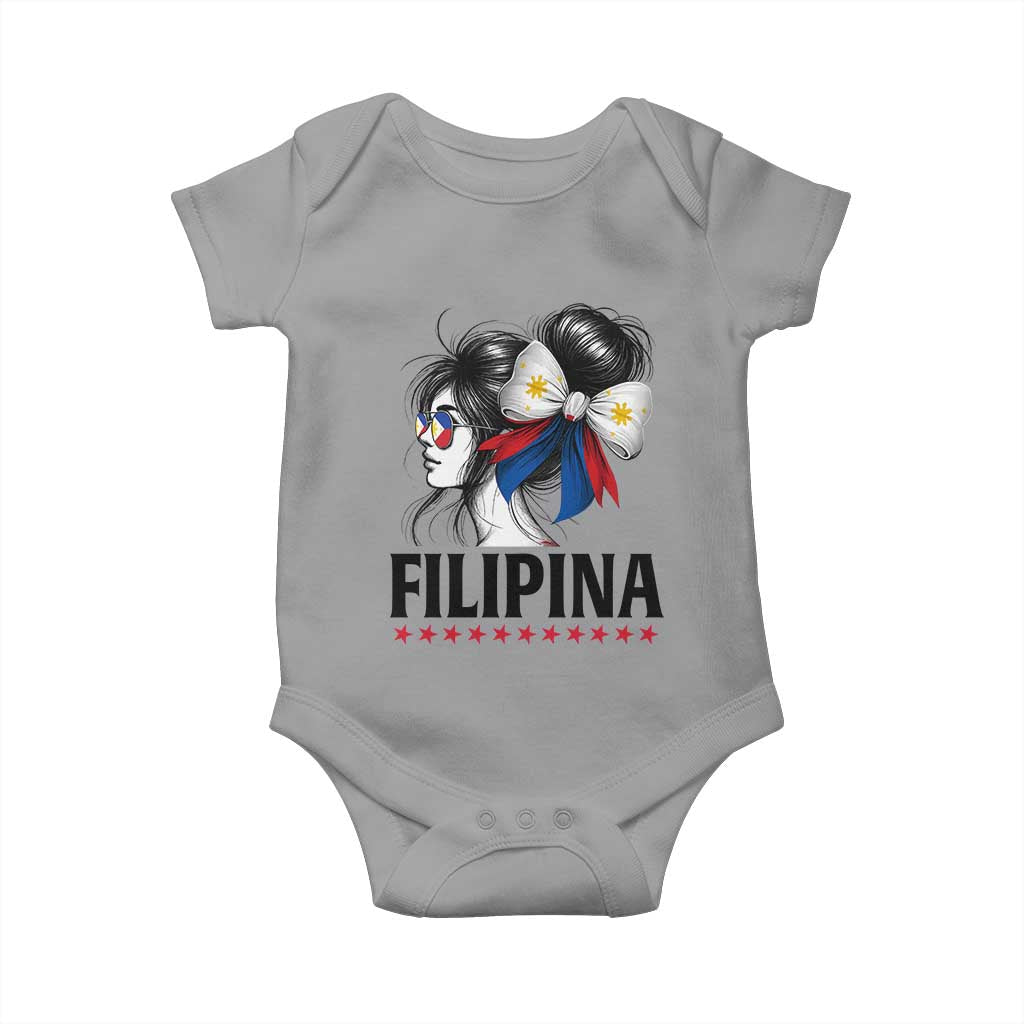 Filipina Girl Philippines Flag Proud Pinay Baby Onesie TS11 Sport Gray Print Your Wear