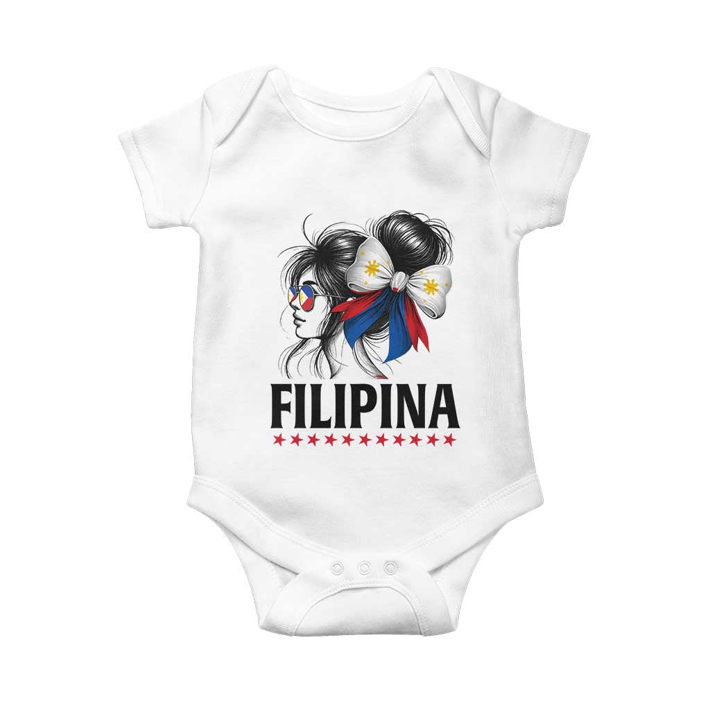 Filipina Girl Philippines Flag Proud Pinay Baby Onesie TS11 White Print Your Wear
