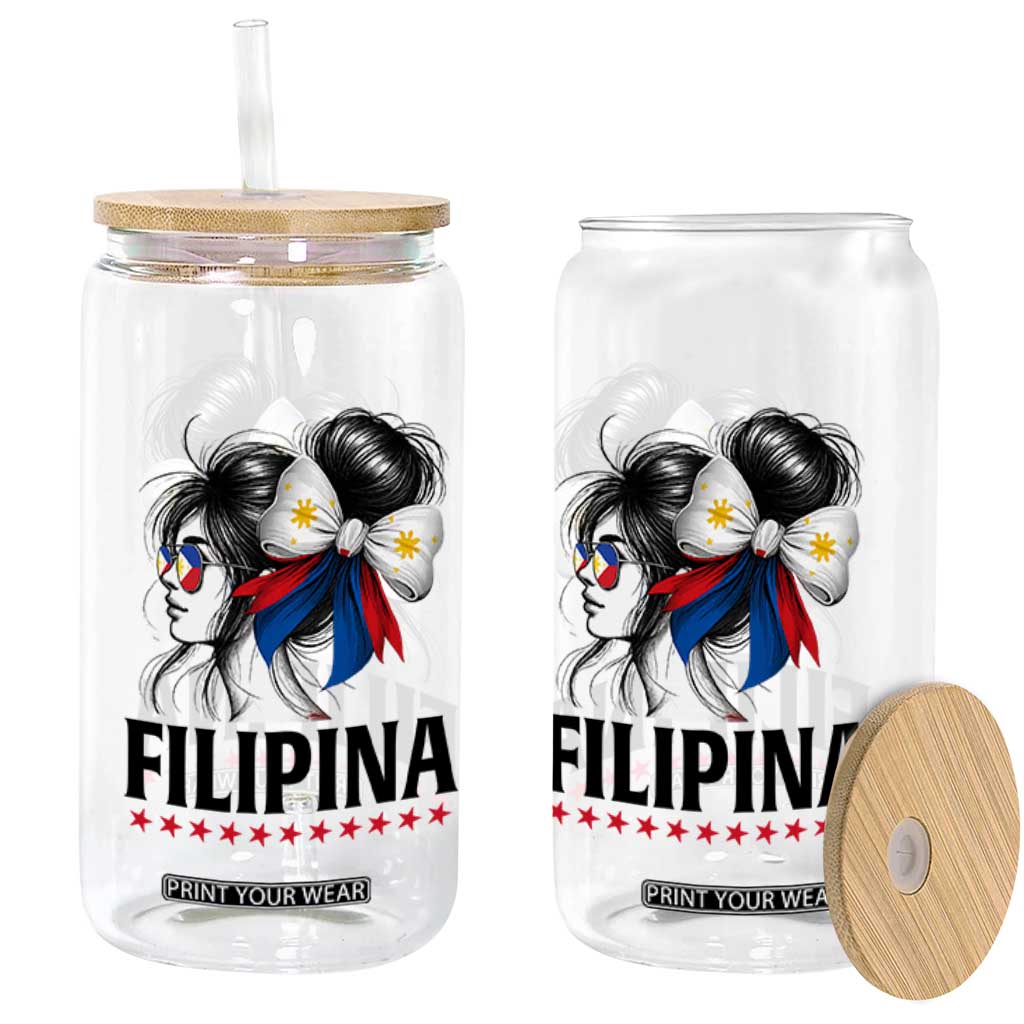 Filipina Girl Philippines Flag Proud Pinay Glass Can TS11 Print Your Wear