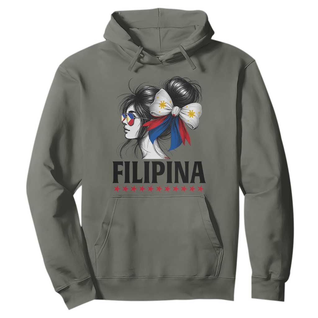 Filipina Girl Philippines Flag Proud Pinay Hoodie TS11 Military Green Print Your Wear