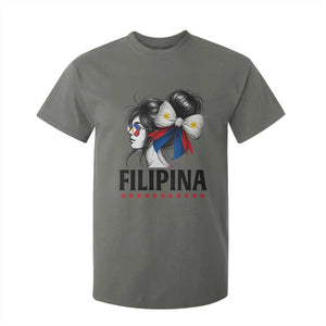 Filipina Girl Philippines Flag Proud Pinay T Shirt For Kid TS11 Military Green Print Your Wear
