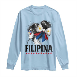 Filipina Girl Philippines Flag Proud Pinay Long Sleeve Shirt TS11 Light Blue Print Your Wear
