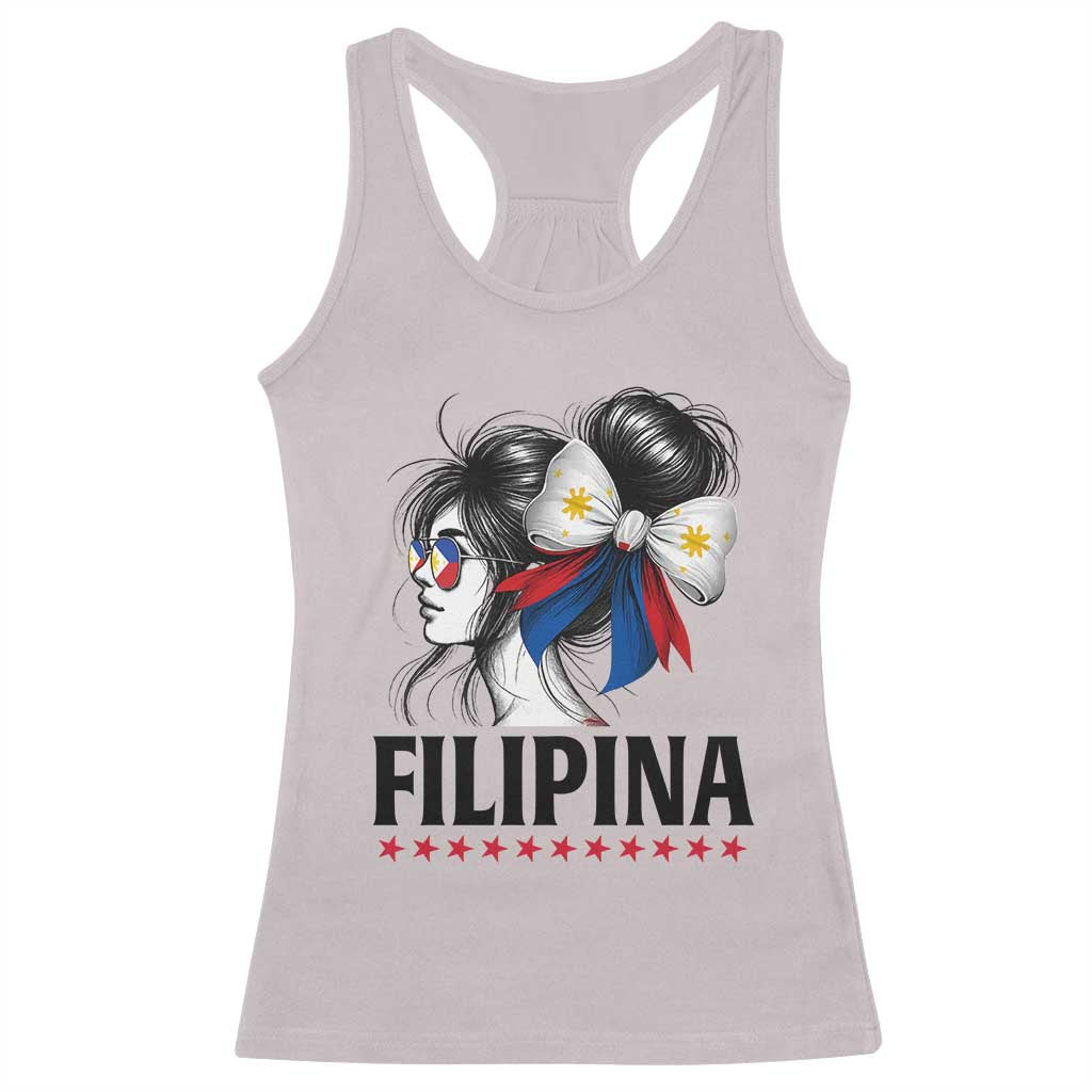 Filipina Girl Philippines Flag Proud Pinay Racerback Tank Top TS11 Ice Gray Print Your Wear