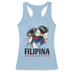 Filipina Girl Philippines Flag Proud Pinay Racerback Tank Top TS11 Light Blue Print Your Wear