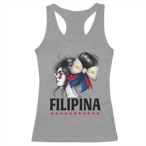 Filipina Girl Philippines Flag Proud Pinay Racerback Tank Top TS11 Sport Gray Print Your Wear